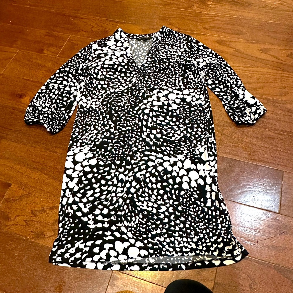 Banana Republic Black White Print Stretch Dress Size XS